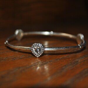 Brighton silver bracelet with heart crystals